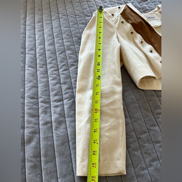 YOUNG EDWARDIAN Rare Vintage Ivory/Brown 2 Piece Set Bolero Jacket/Skirt Size 9 - Picture 11 of 14